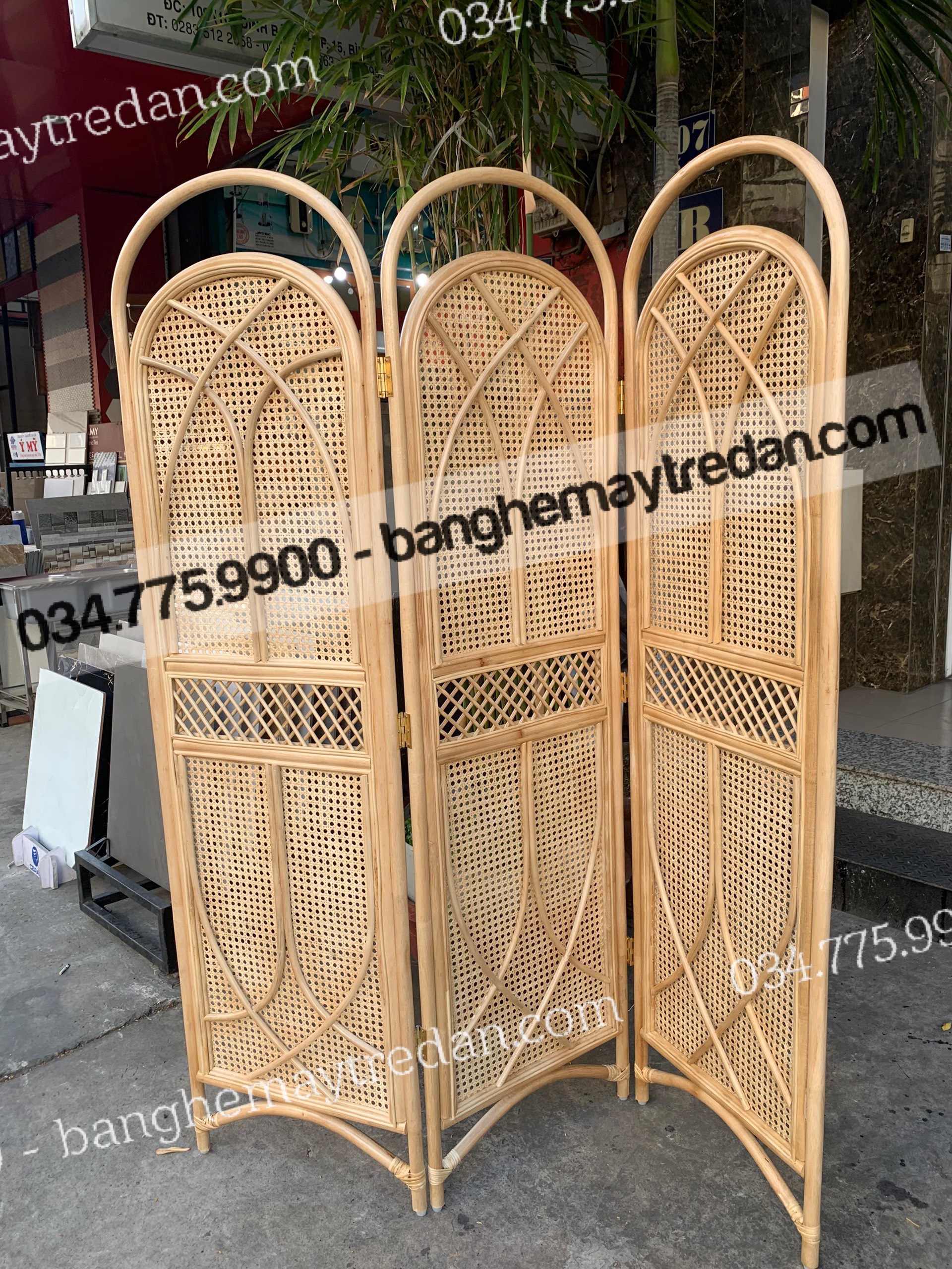 Vách ngăn phòng, bình phong mây tự nhiên cao cấp