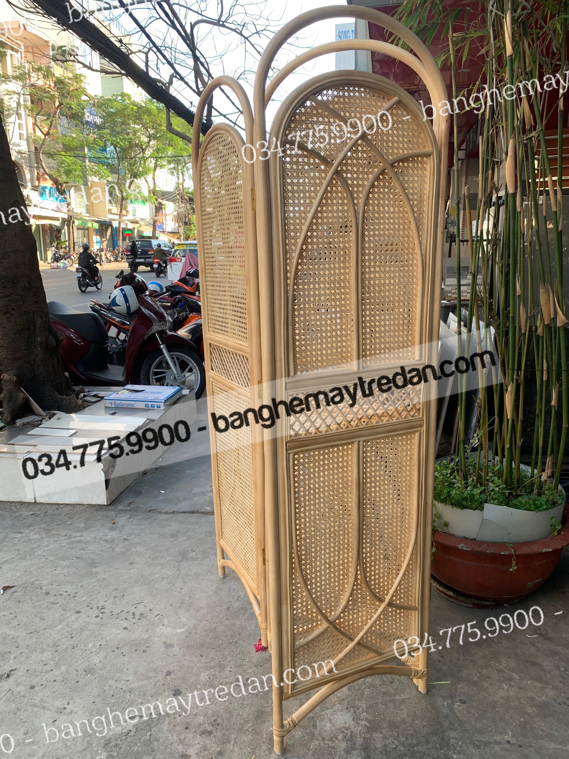 Vách ngăn phòng, bình phong mây tự nhiên cao cấp