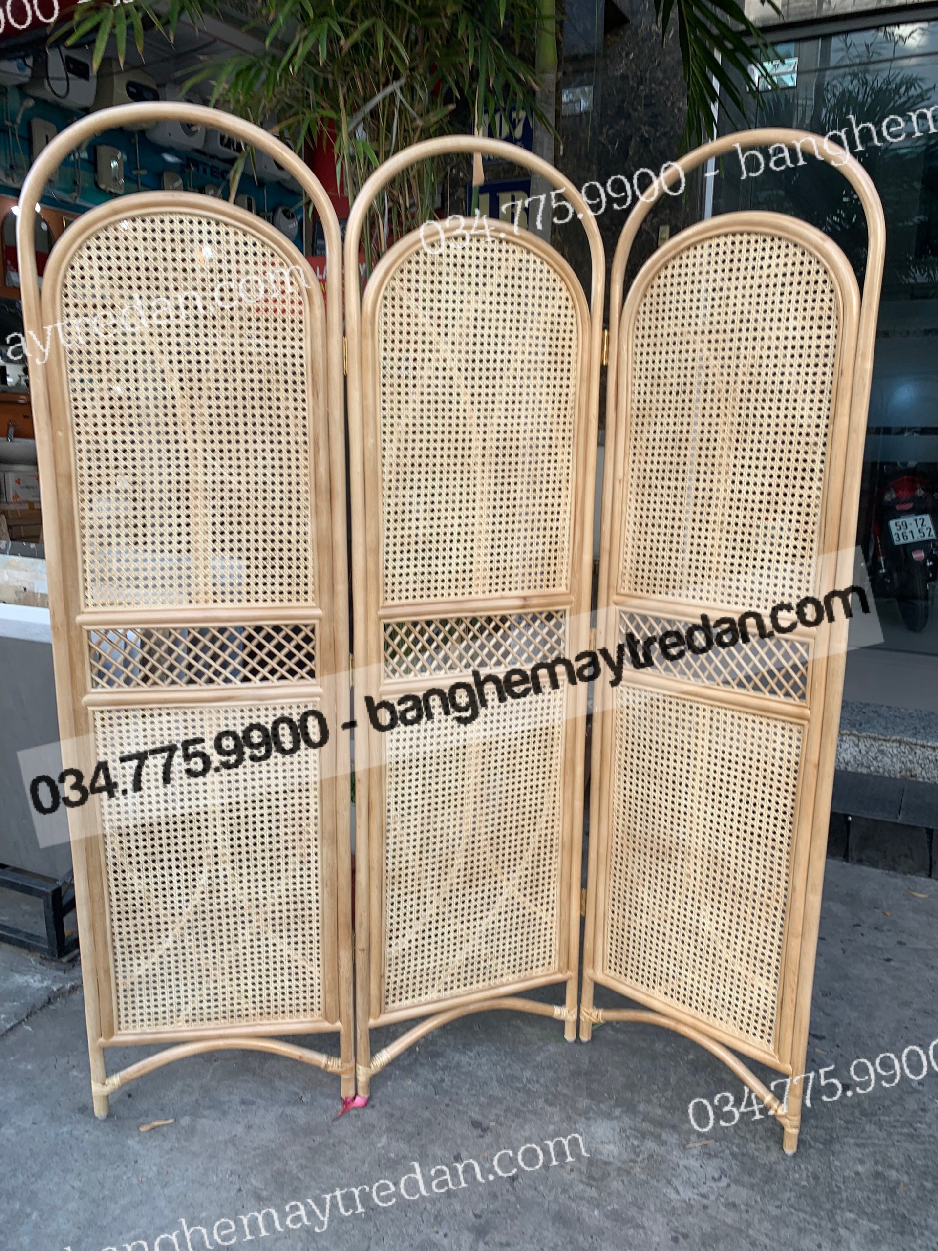 Vách ngăn phòng, bình phong mây tự nhiên cao cấp