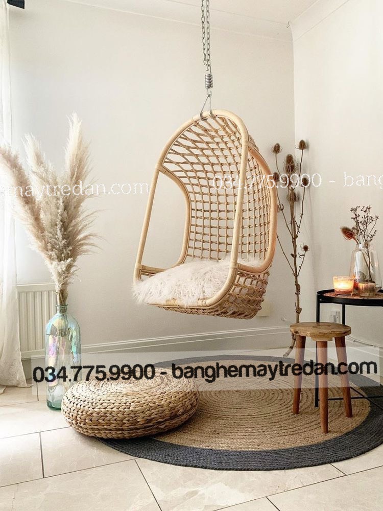 Xích đu treo ban công - Bàn ghế mây tre đan