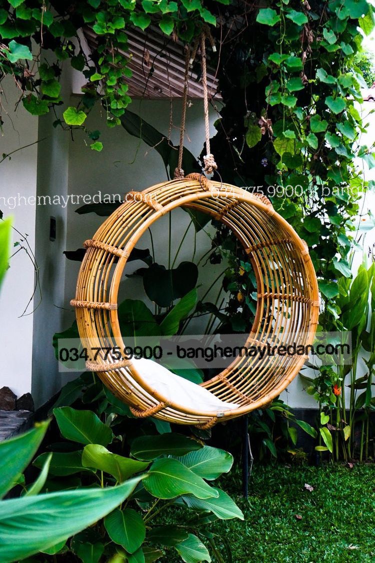 Xích đu treo ban công - Bàn ghế mây tre đan