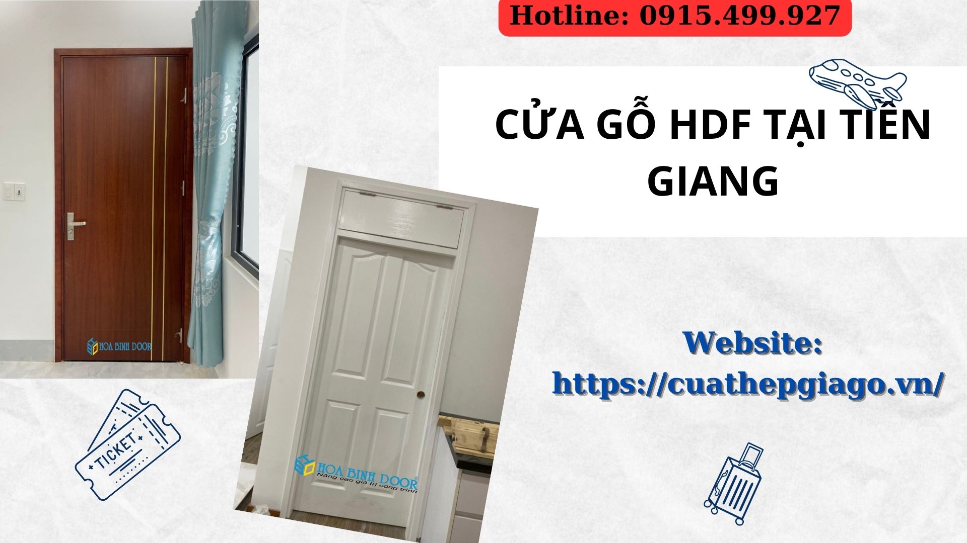 Cửa gỗ HDF tại Bình Chánh - Cửa gỗ công nghiệp