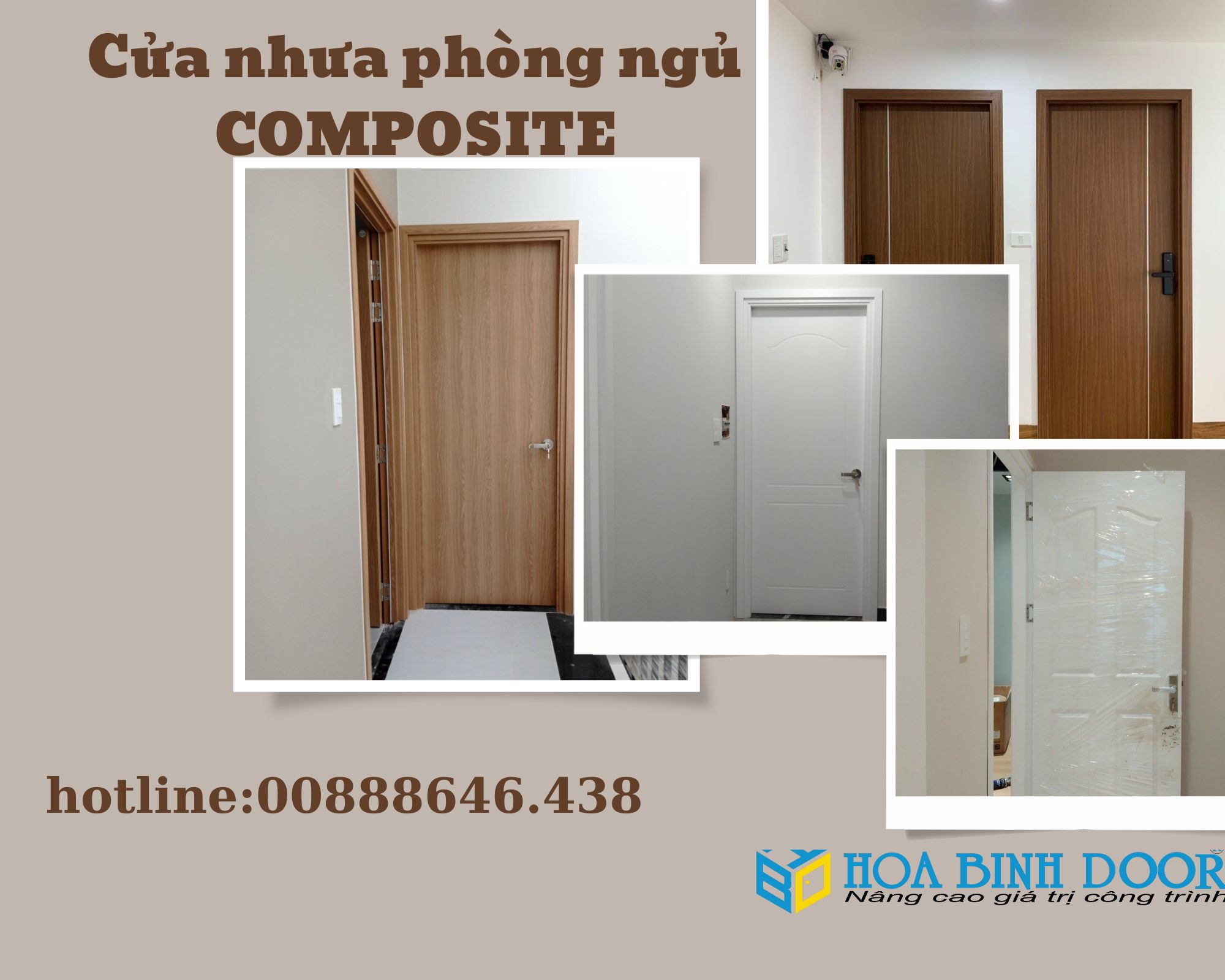 mẫu cửa phòng ngủ sang đẹp, cửa nhựa composite