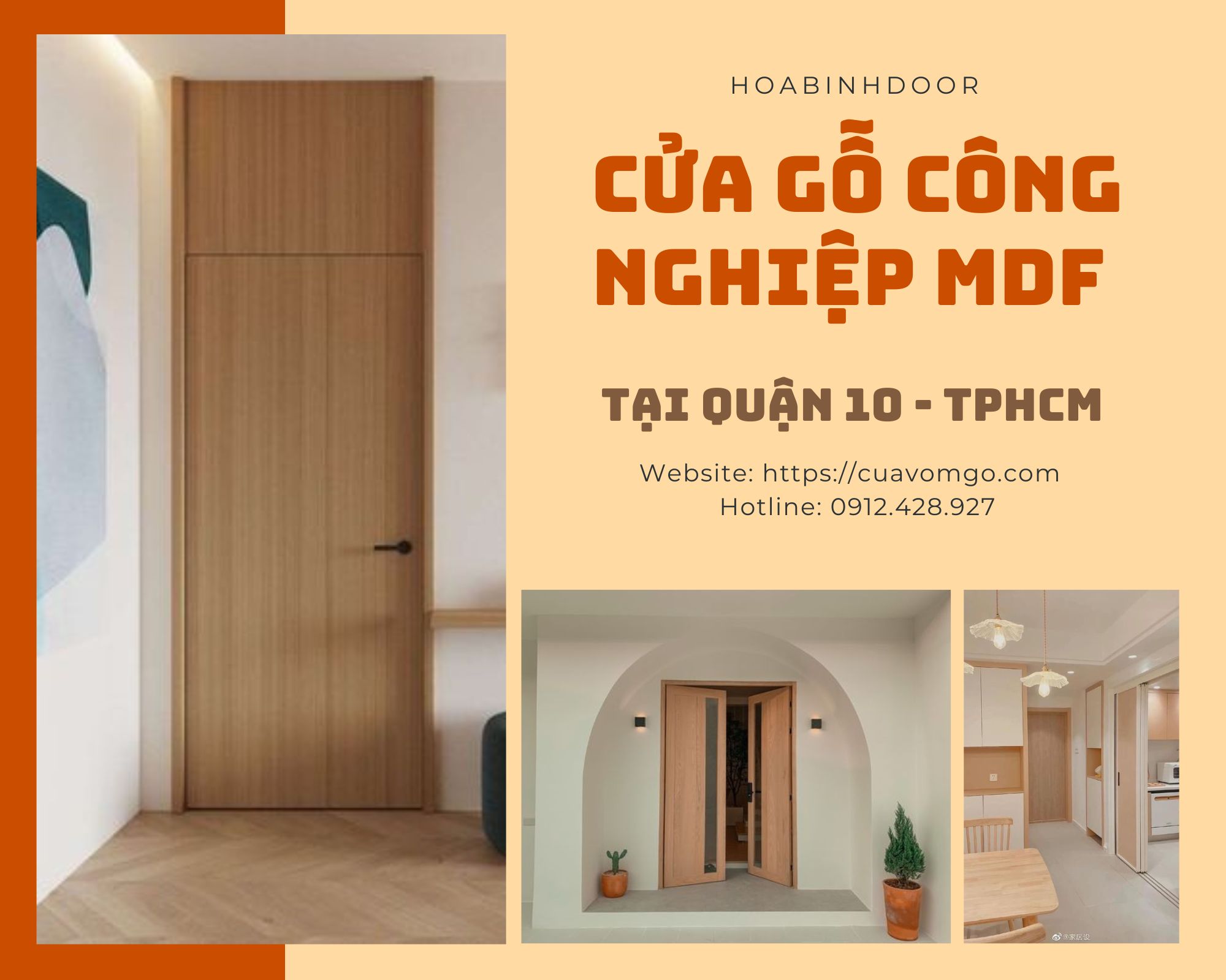 Cửa gỗ công nghiệp MDF tại Quận 10  BÁO GIÁ MỚI NHẤT