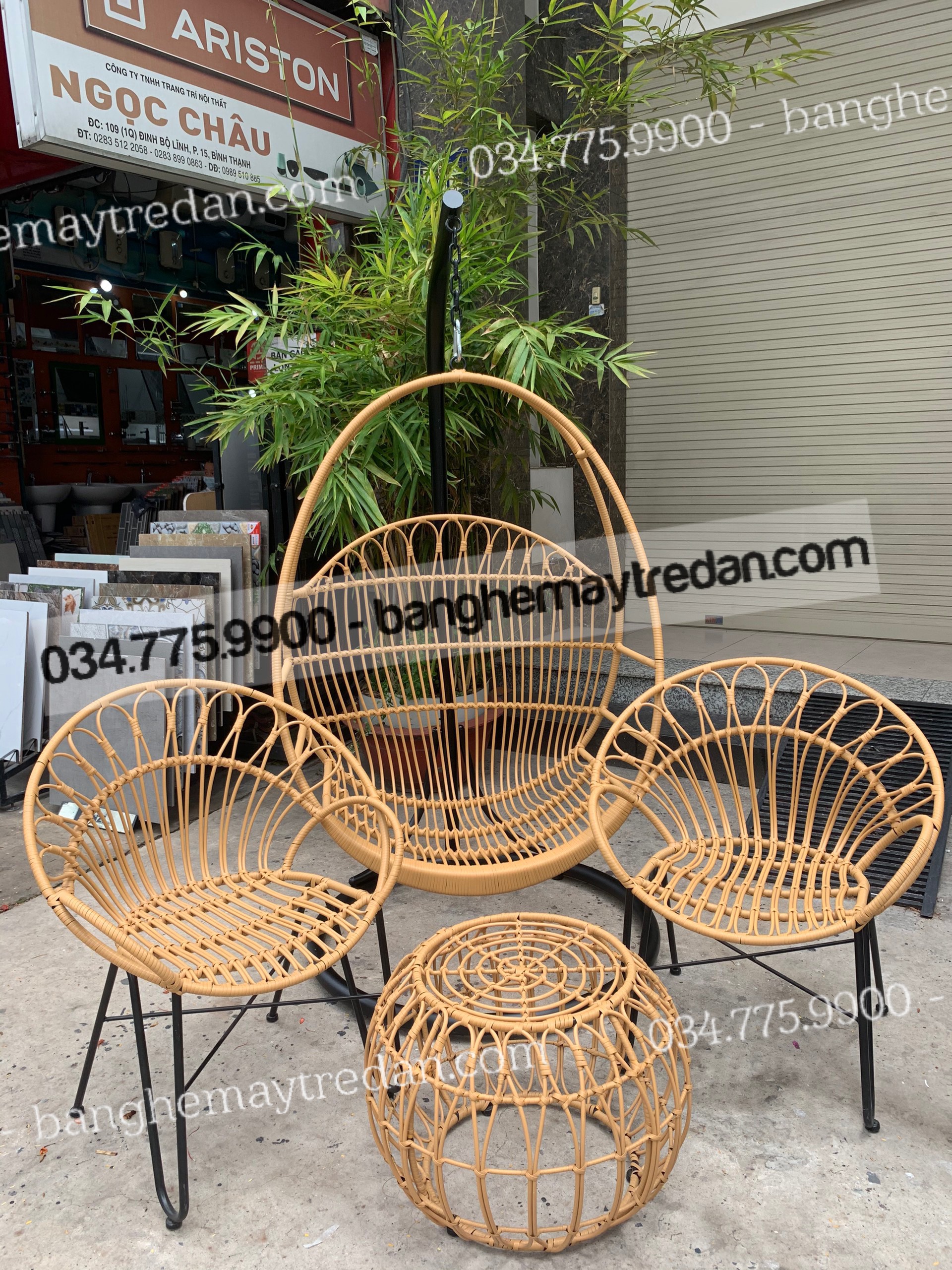 Bàn ghế ban công nhỏ gọn - Mây Tre Lục Bình
