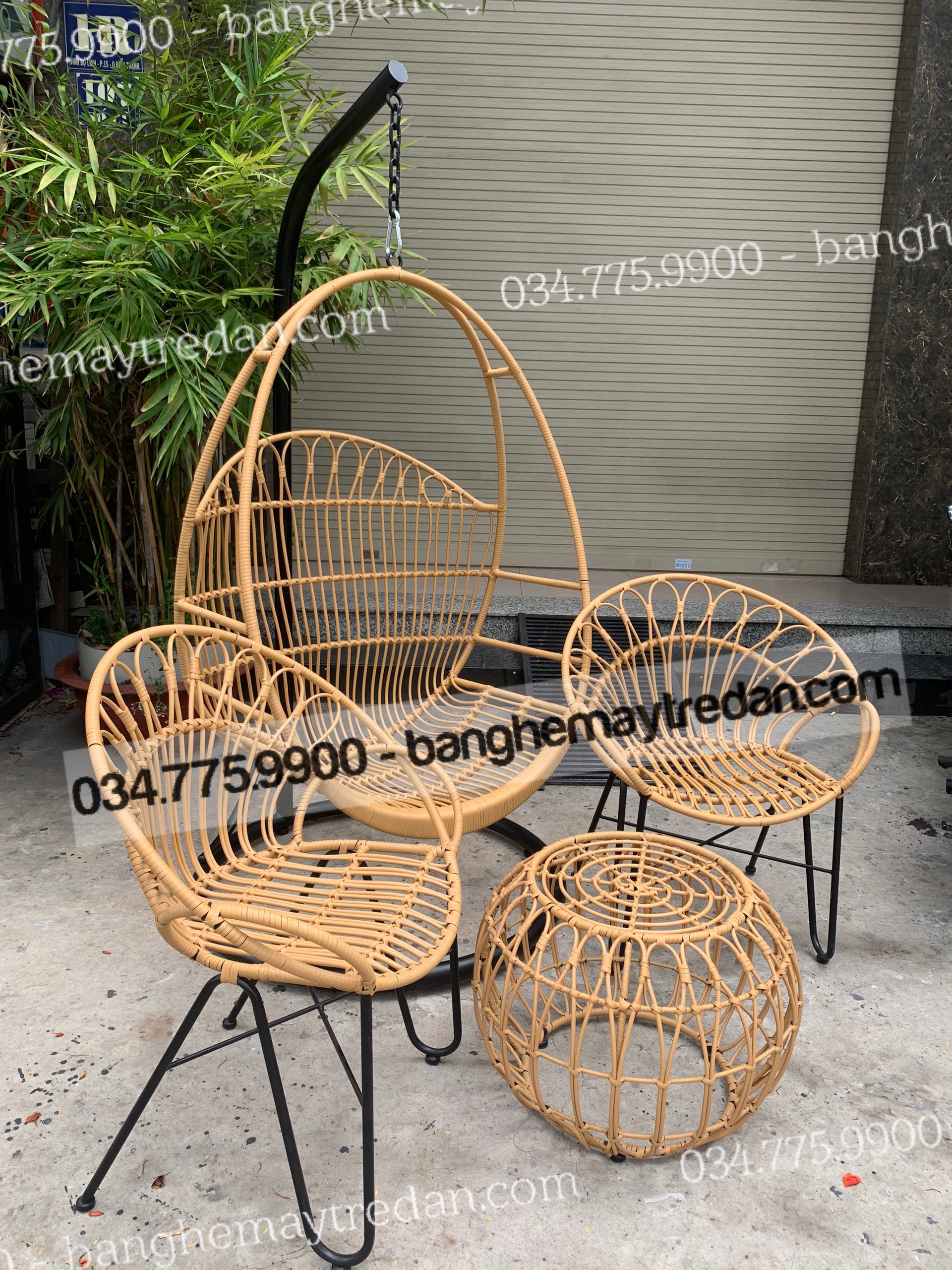 Bàn ghế ban công nhỏ gọn - Mây Tre Lục Bình