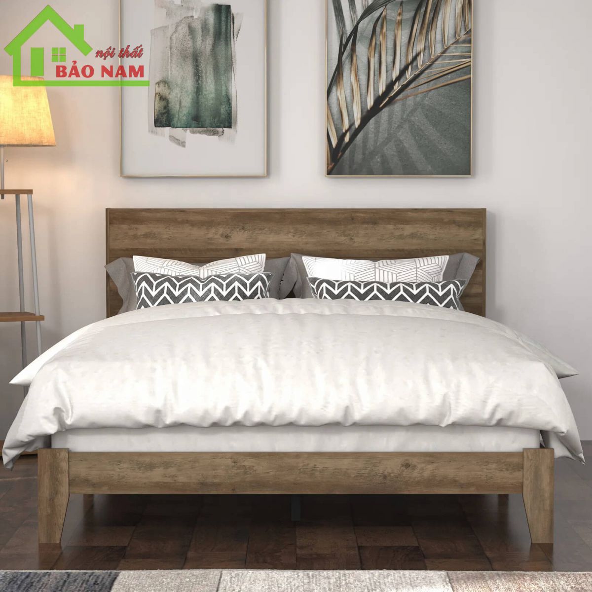 Đóng giường gỗ tự nhiên đẹp, giá rẻ - gia công tại xưởng