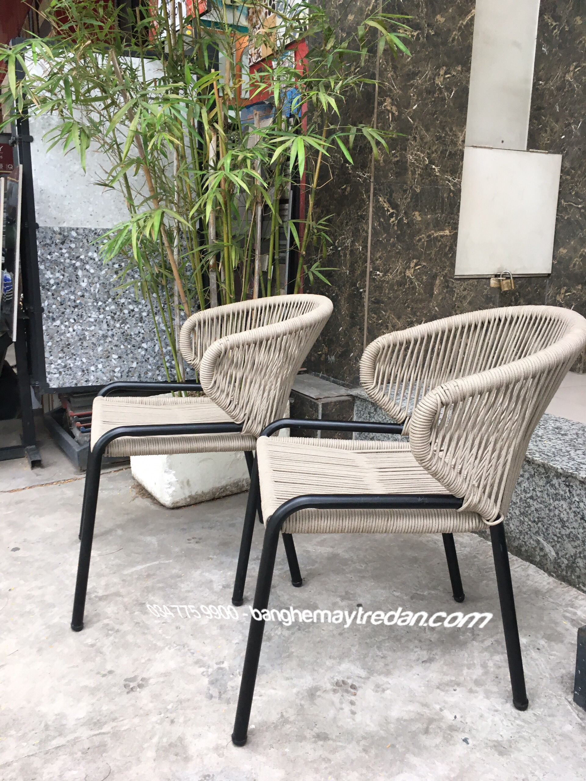 Ghế dây dù để ban công nhỏ gọn - Mây Tre Lục Bình