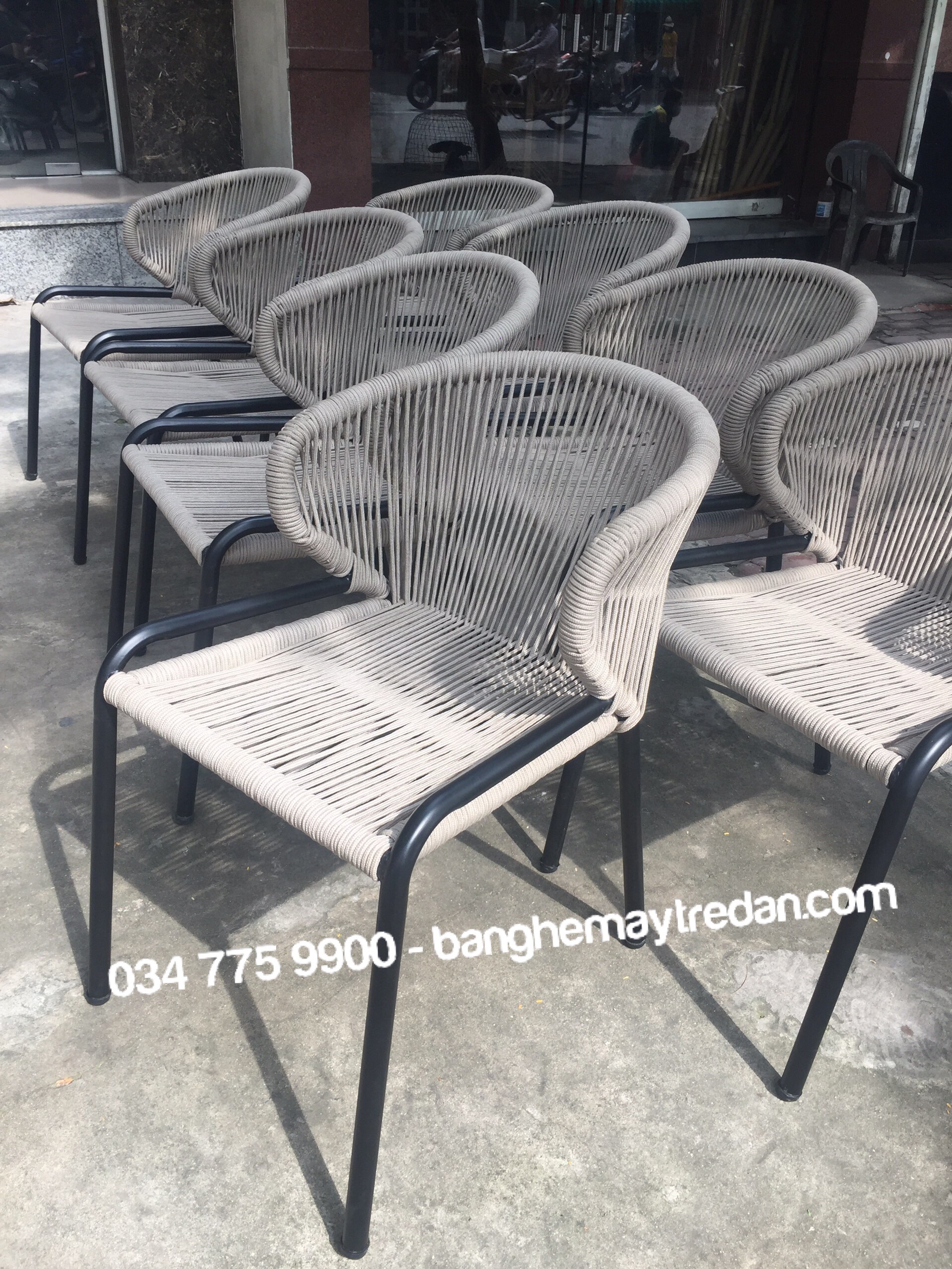 Ghế dây dù để ban công nhỏ gọn - Mây Tre Lục Bình
