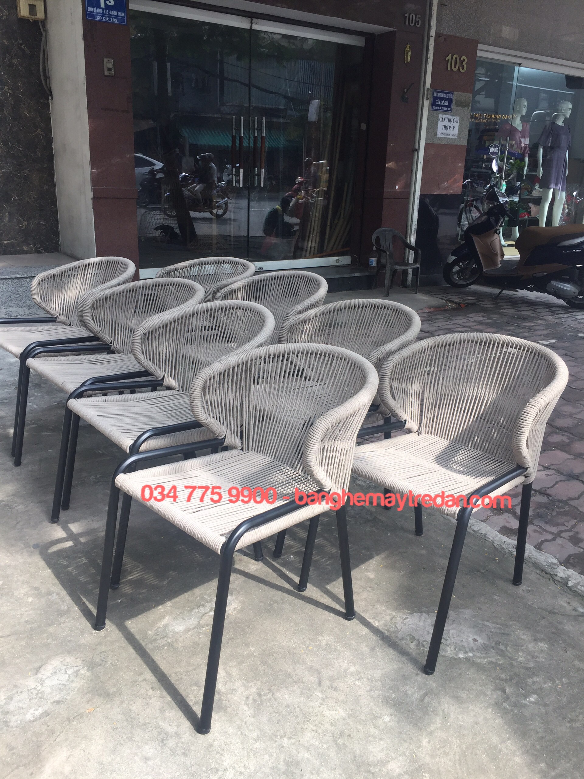 Ghế dây dù để ban công nhỏ gọn - Mây Tre Lục Bình