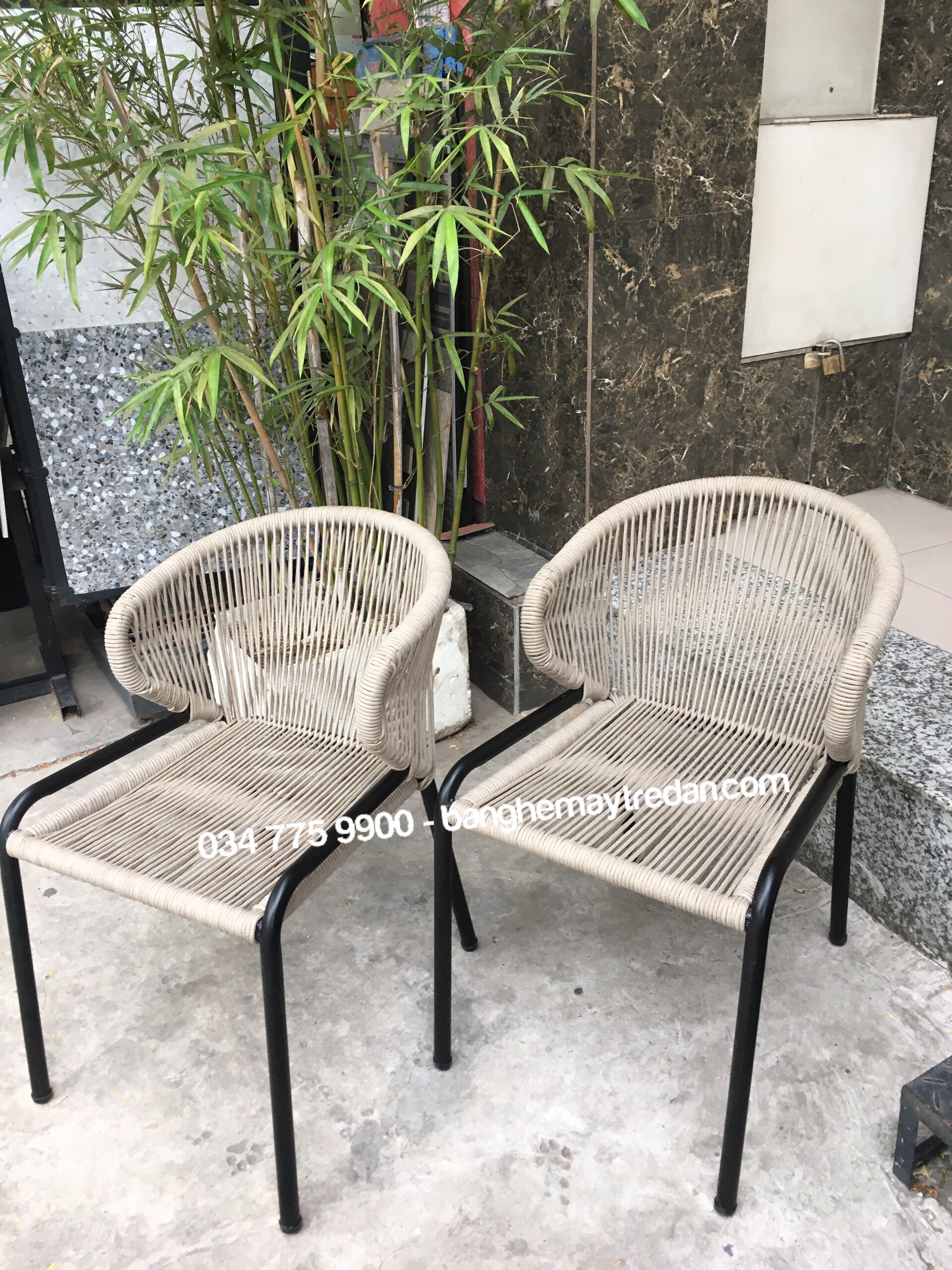 Ghế dây dù để ban công nhỏ gọn - Mây Tre Lục Bình