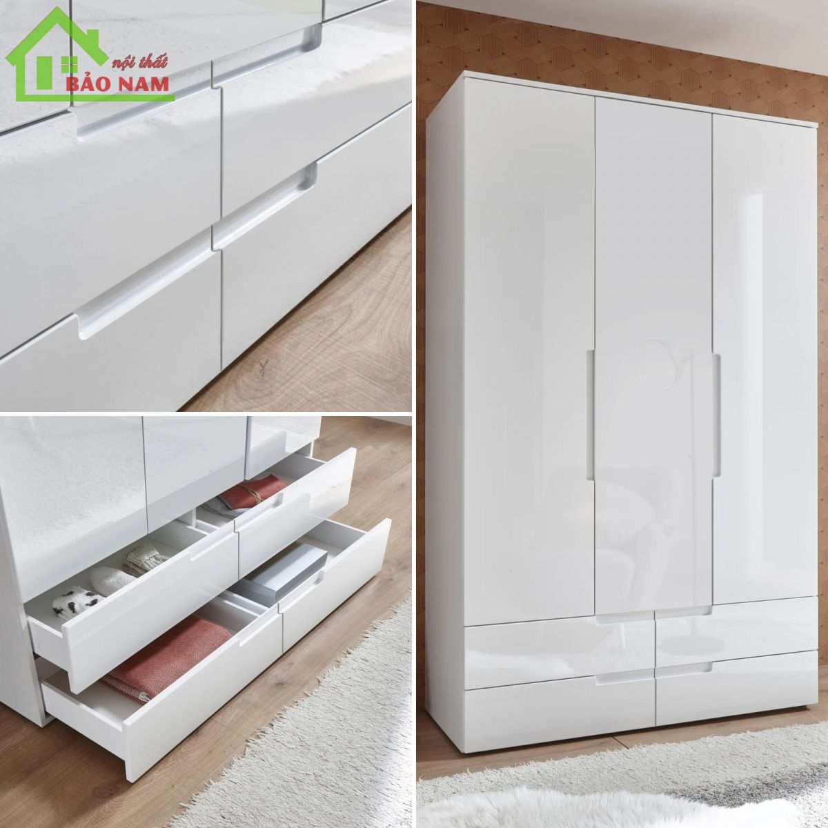 Đóng tủ áo acrylic an cường hiện đại - Giá gốc tại XƯỞNG tphcm