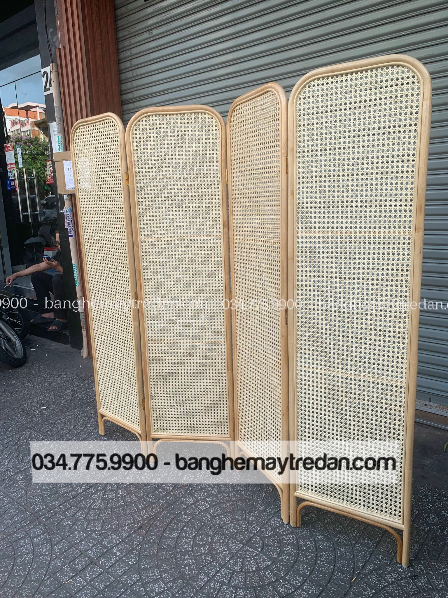 Vách ngăn phòng khách, phòng làm việc mây tre