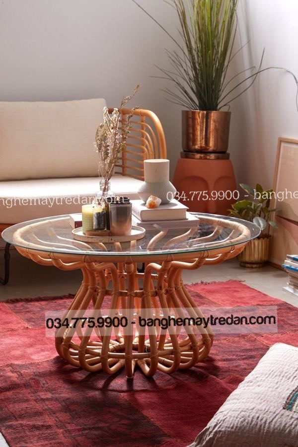Bàn mây thiết kế hiện đại, trẻ trung - Mây Tre Lục Bình