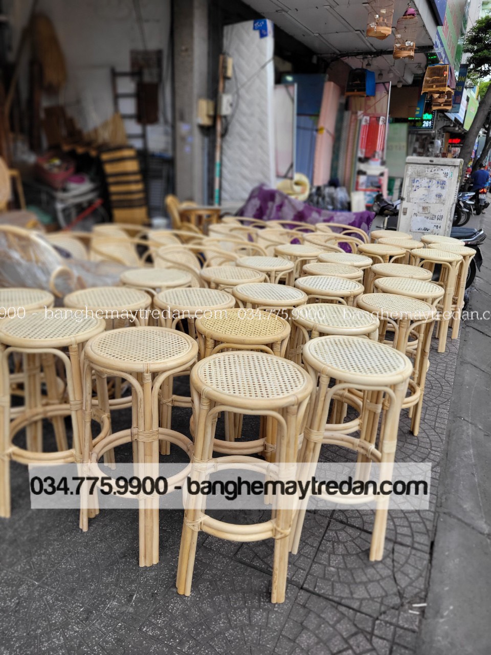Ghế quầy bar bằng mây tre - Bàn ghế mây tre đan