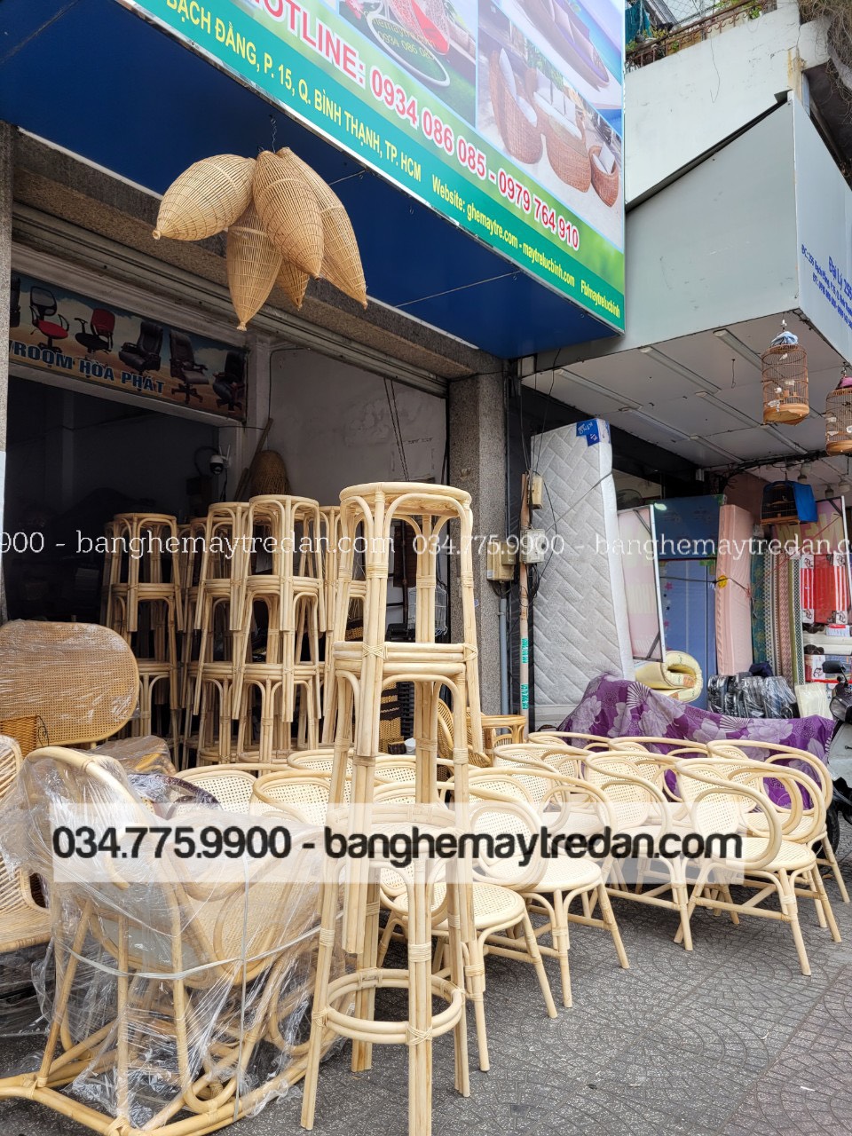 Ghế quầy bar bằng mây tre - Bàn ghế mây tre đan
