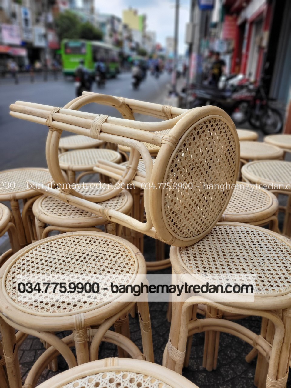Ghế quầy bar bằng mây tre - Bàn ghế mây tre đan