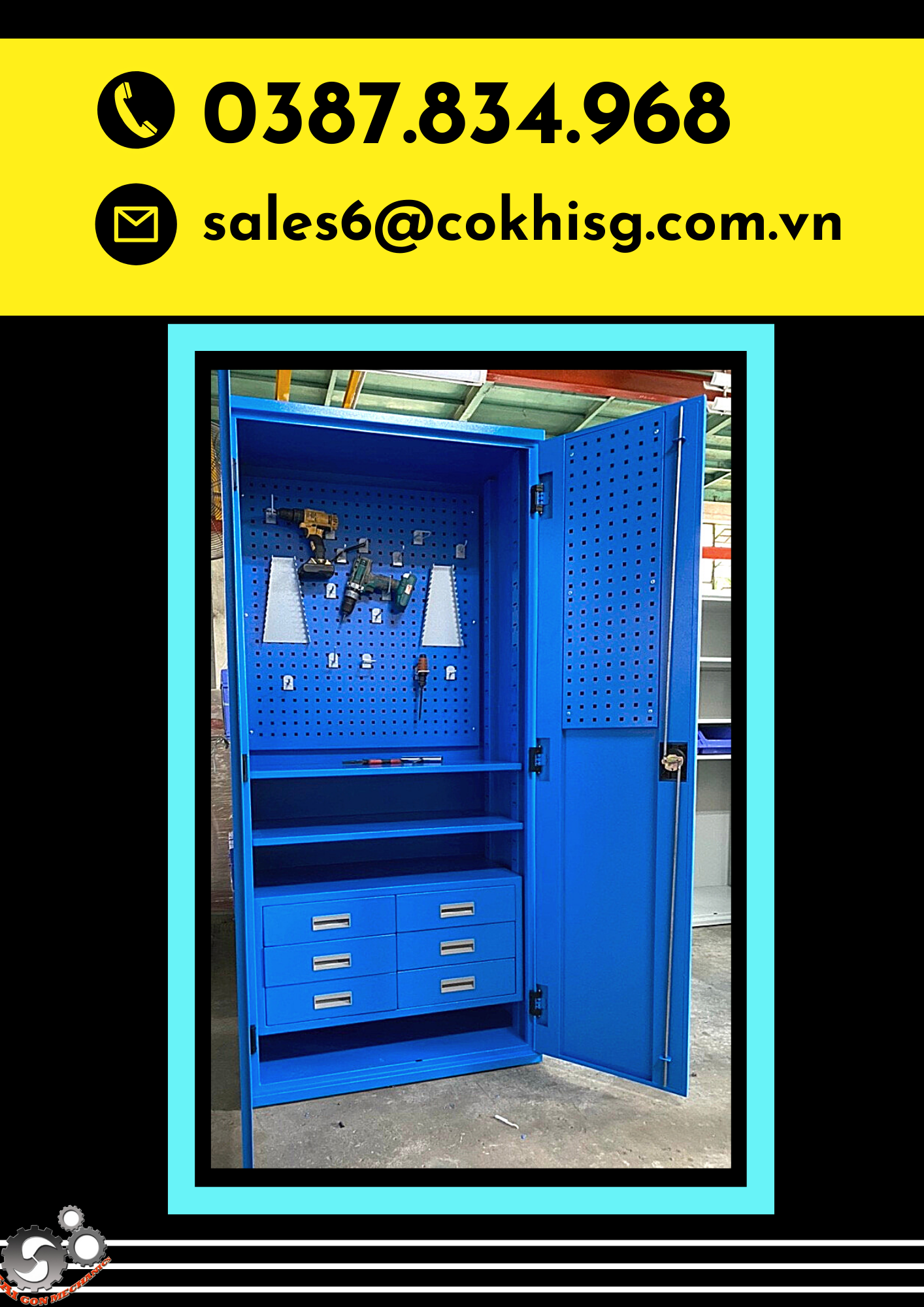 Tủ chứa đồ nghề dụng cụ giá tại xưởng