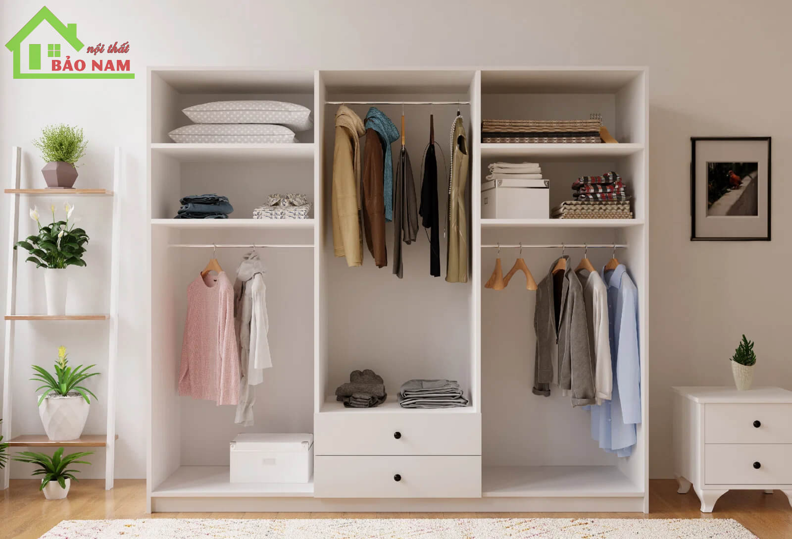 Tủ áo mdf melamine hiện đại - Đóng tủ áo gỗ giá rẻ tại TPHCM