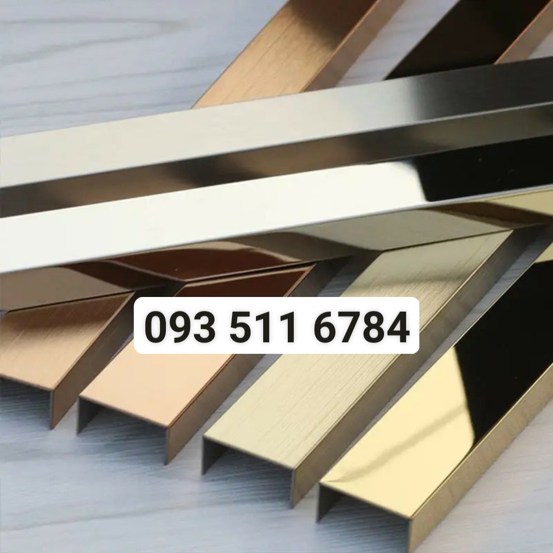 Nẹp Inox U nẹp nhôm U Inox bóng xước Nẹp chỉ tường