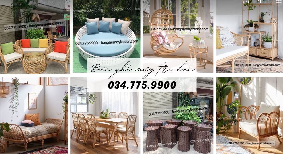 Nội thất mây tự nhiên cao cấp - Mây Tre Lục Bình