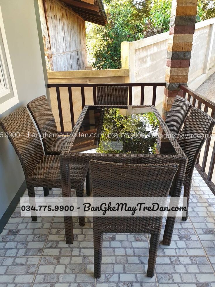 Bàn ghế ăn nhựa giả mây nhỏ gọn - Mây Tre Lục Bình