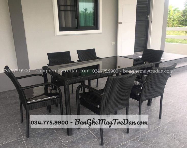 Bàn ghế ăn nhựa giả mây nhỏ gọn - Mây Tre Lục Bình