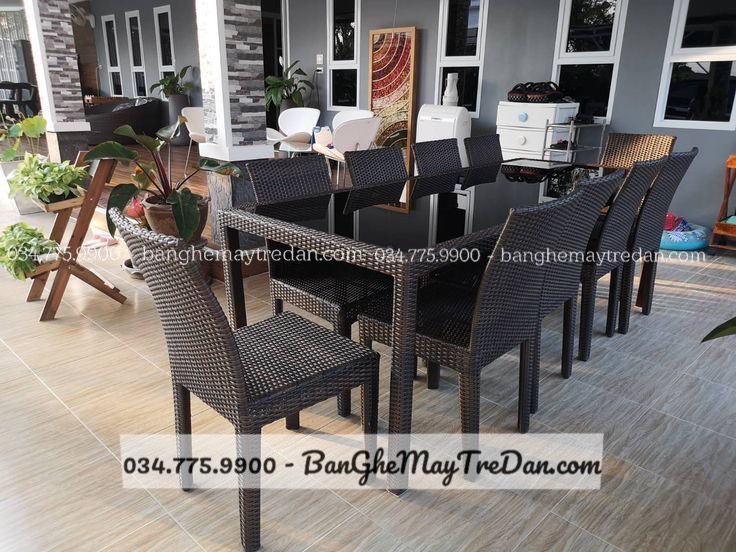 Bàn ghế ăn nhựa giả mây nhỏ gọn - Mây Tre Lục Bình