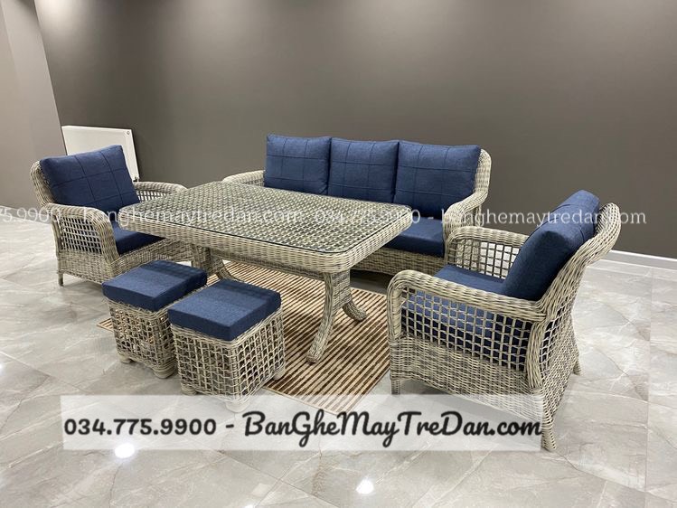 Bật mí 5 ưu điểm của bàn ghế sofa nhựa giả mây