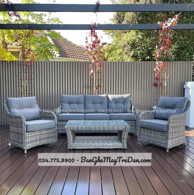 Bật mí 5 ưu điểm của bàn ghế sofa nhựa giả mây