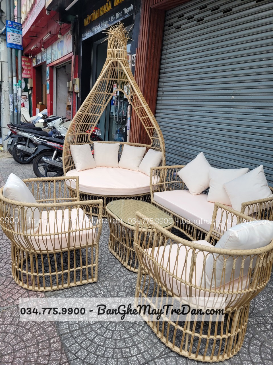 Ghế tổ chim, bàn ghế ngoài trời cao cấp, giá tốt