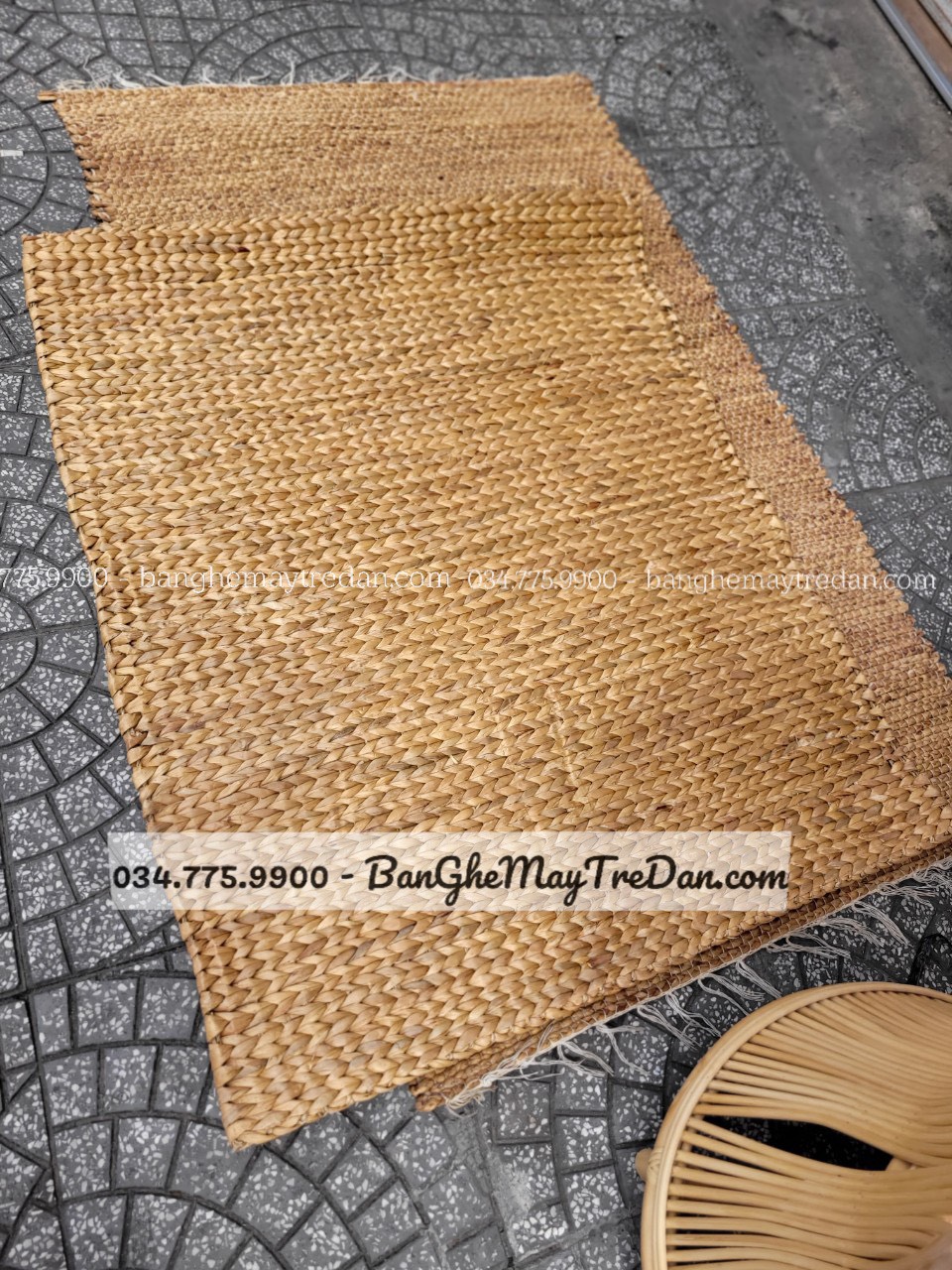 Thảm lục bình đan tay trải phòng ngủ - Mây Tre Lục Bình