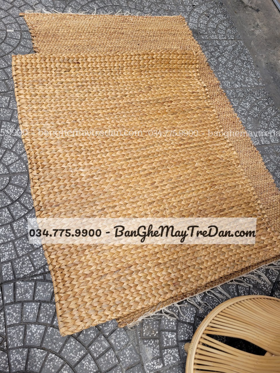 Thảm lục bình đan tay trải phòng ngủ - Mây Tre Lục Bình