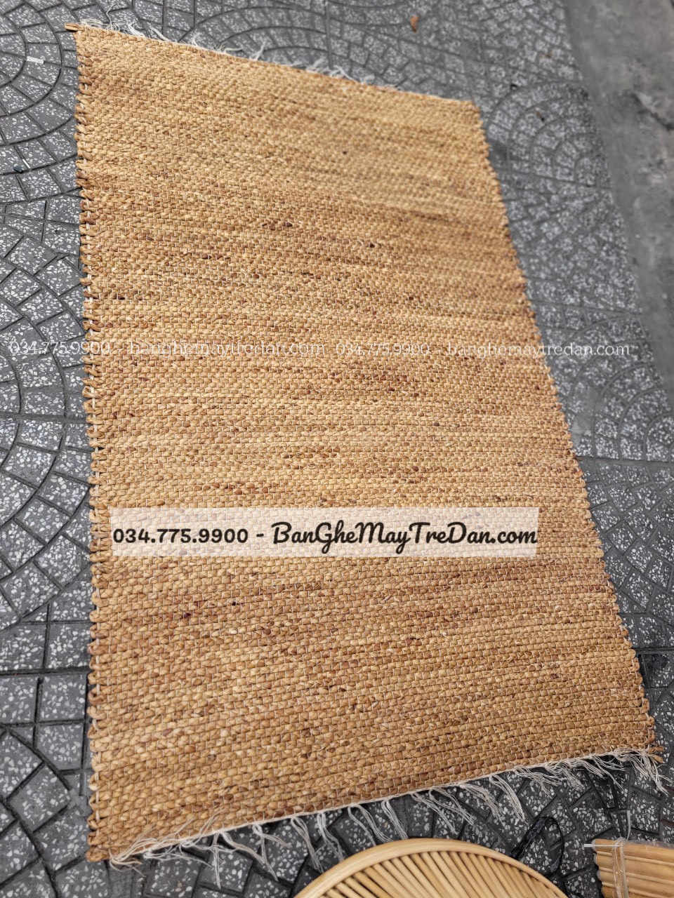 Thảm lục bình đan tay trải phòng ngủ - Mây Tre Lục Bình