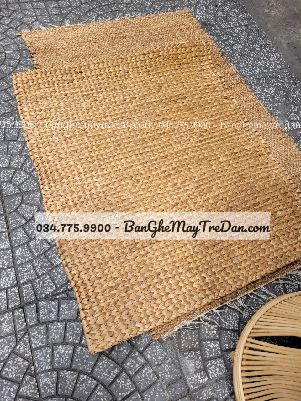 Thảm lục bình đan tay trải phòng ngủ - Mây Tre Lục Bình