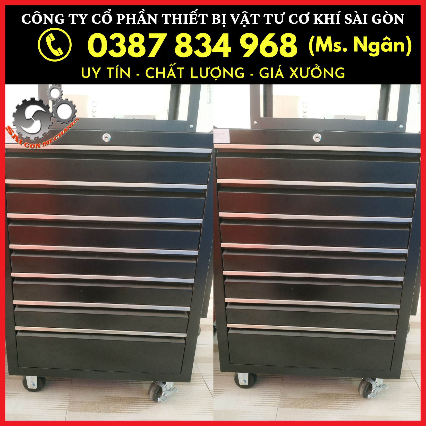 Xe đẩy đồ nghề 5 ngăn giá tại xưởng