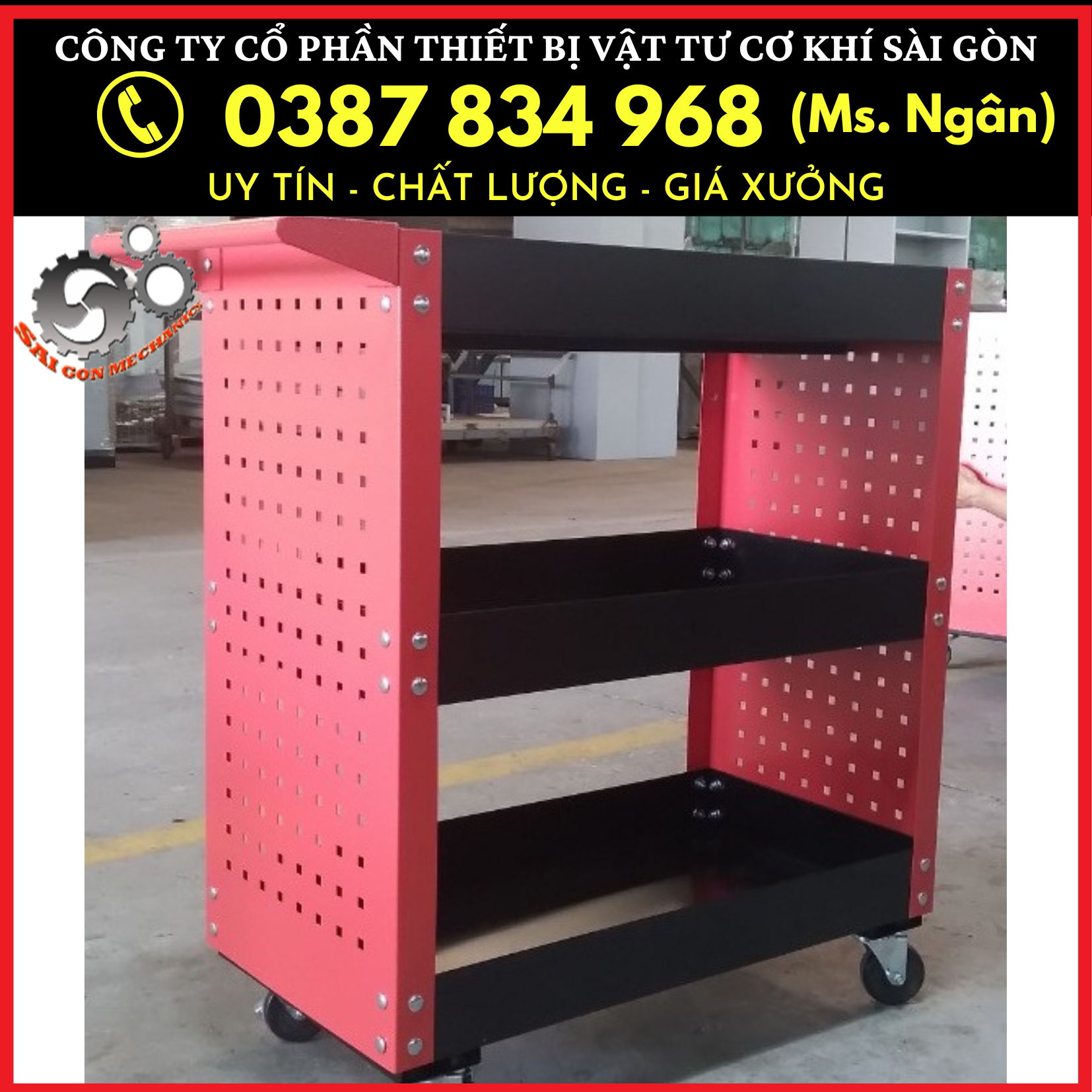 Xe đẩy đồ nghề 5 ngăn giá tại xưởng