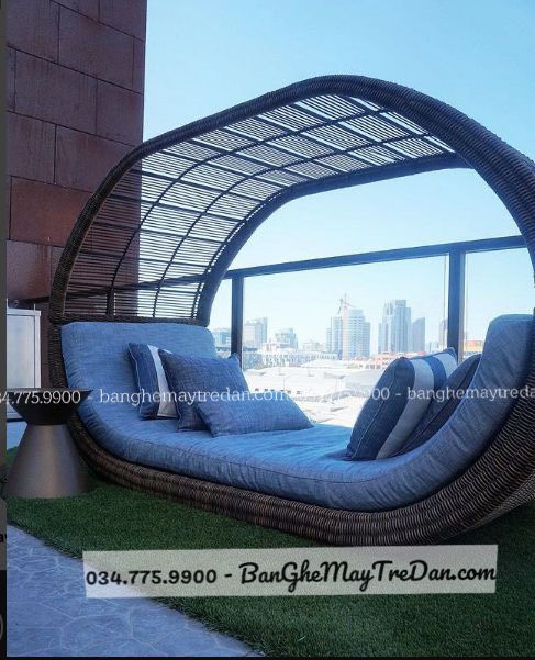 Ghế tổ chim mây nhựa cho homestay cao cấp