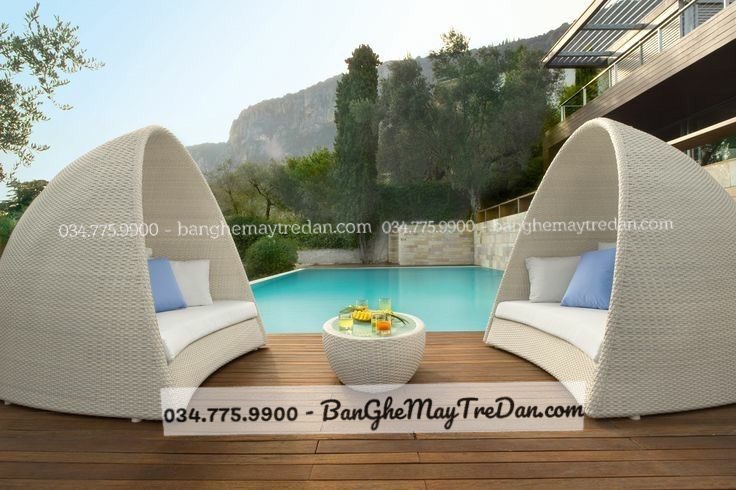 Ghế tổ chim mây nhựa cho homestay cao cấp