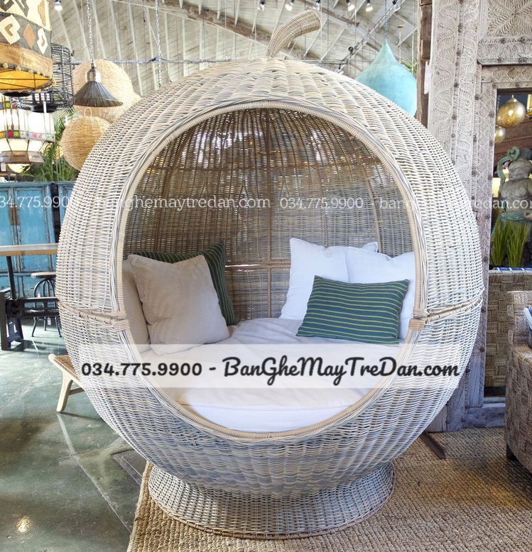 Ghế tổ chim mây nhựa cho homestay cao cấp