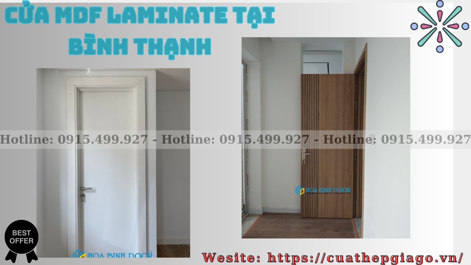 Cửa MDF Laminate tại Bình Thạnh - Cửa gỗ phòng ngủ