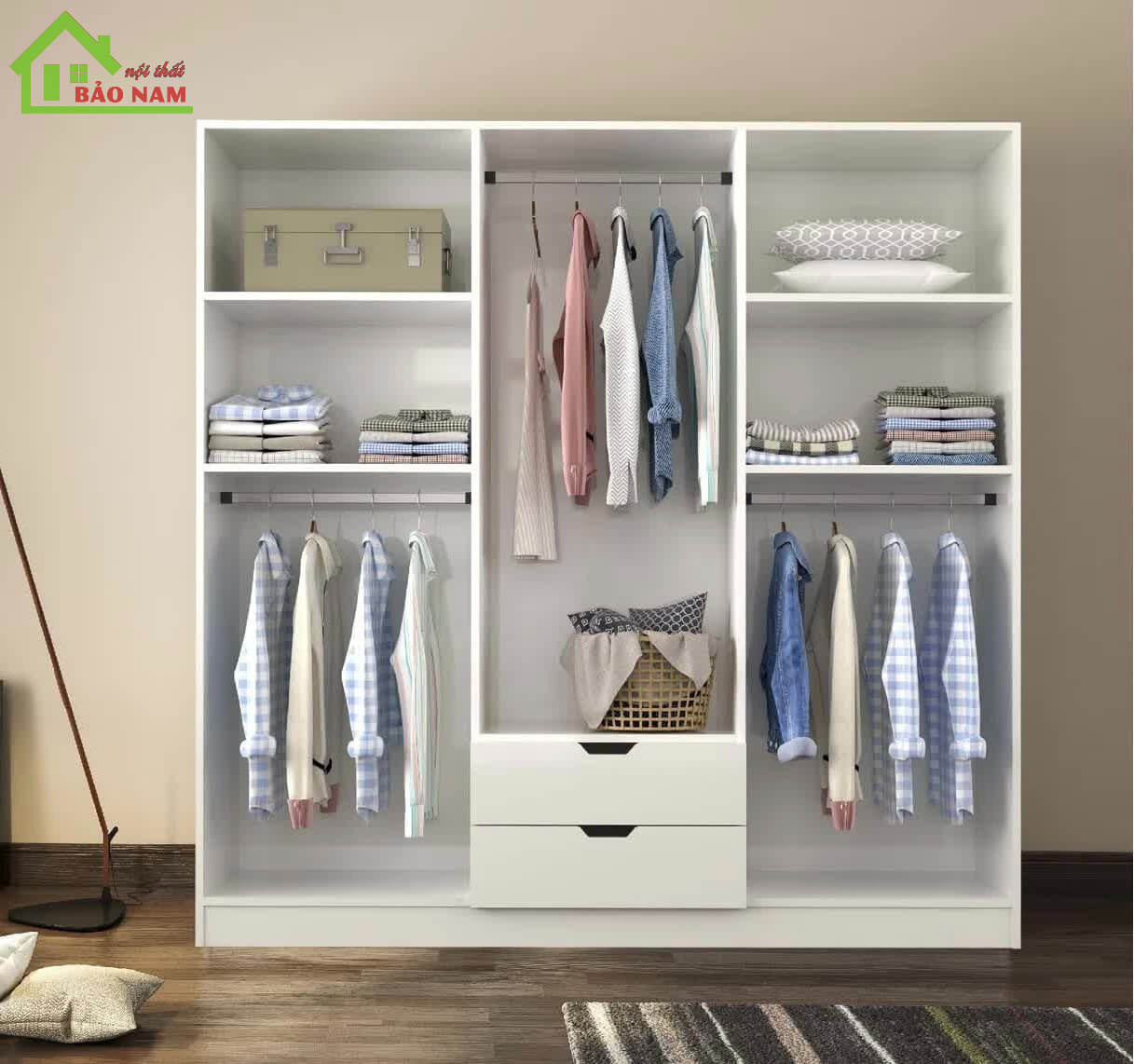 Tủ áo acrylic bóng gương an cường - Đóng tủ áo gỗ an cường