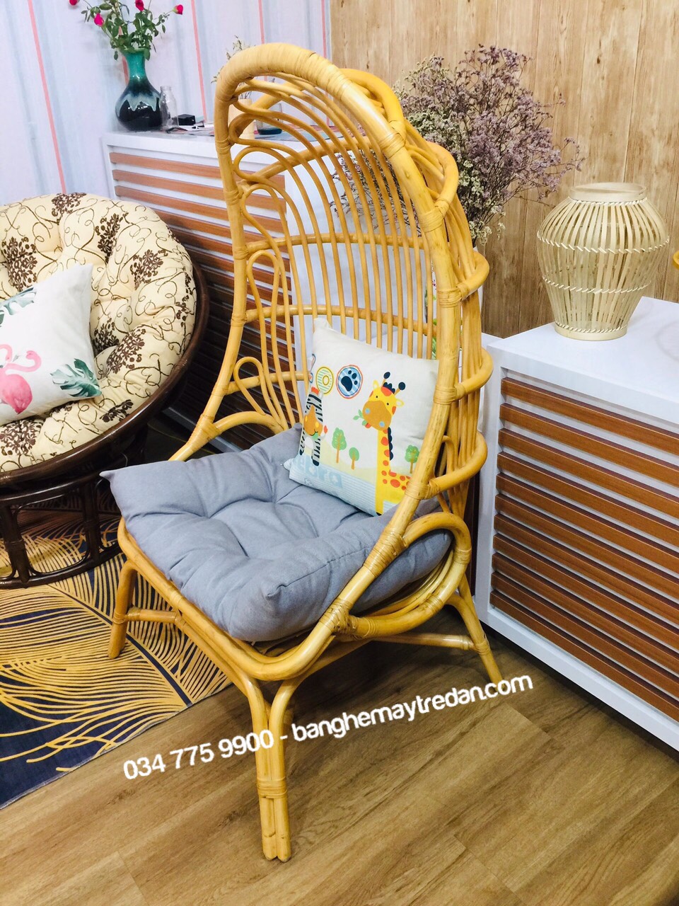 Ghế mây decor quán cafe, homestay cao cấp