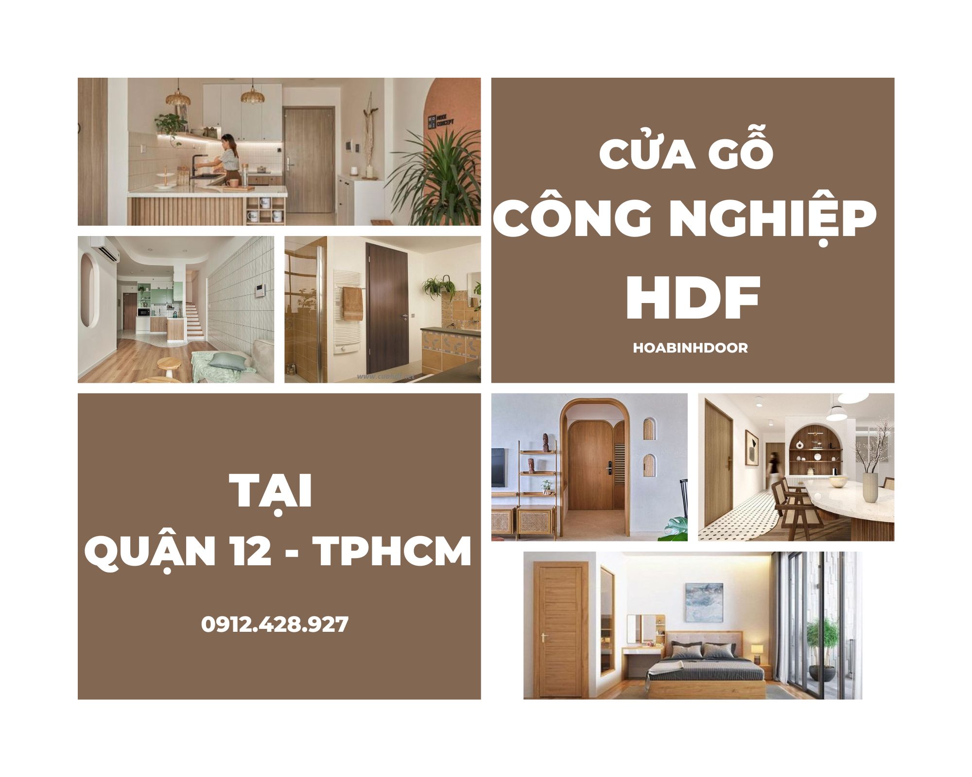 Cửa gỗ công nghiệp HDF tại Quận 12  báo giá mới nhất