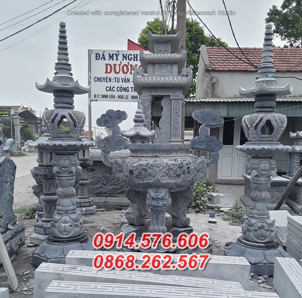 008+ mẫu lư hương thờ đá đẹp - đỉnh hương đình chùa nhà thờ