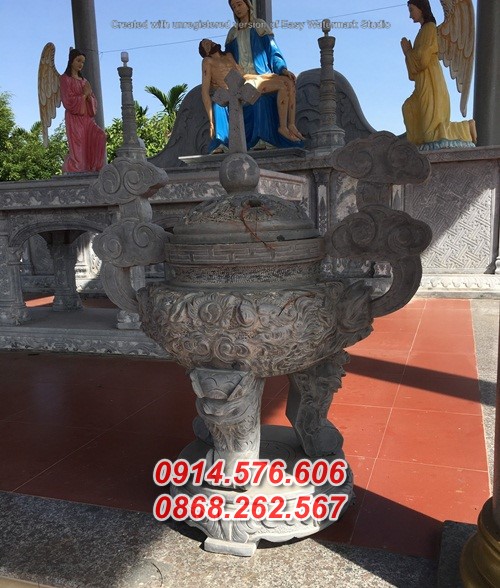 008+ mẫu lư hương thờ đá đẹp - đỉnh hương đình chùa nhà thờ