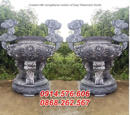 33  Mẫu lư hương đá đẹp - đỉnh hương nhà chùa bằng đá