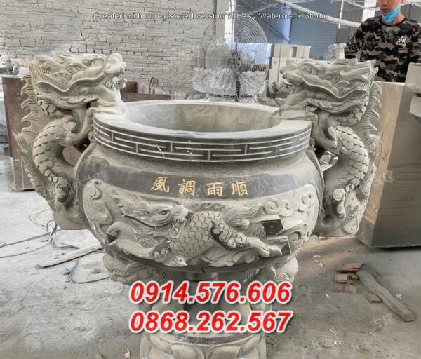 33  Mẫu lư hương đá đẹp - đỉnh hương nhà chùa bằng đá