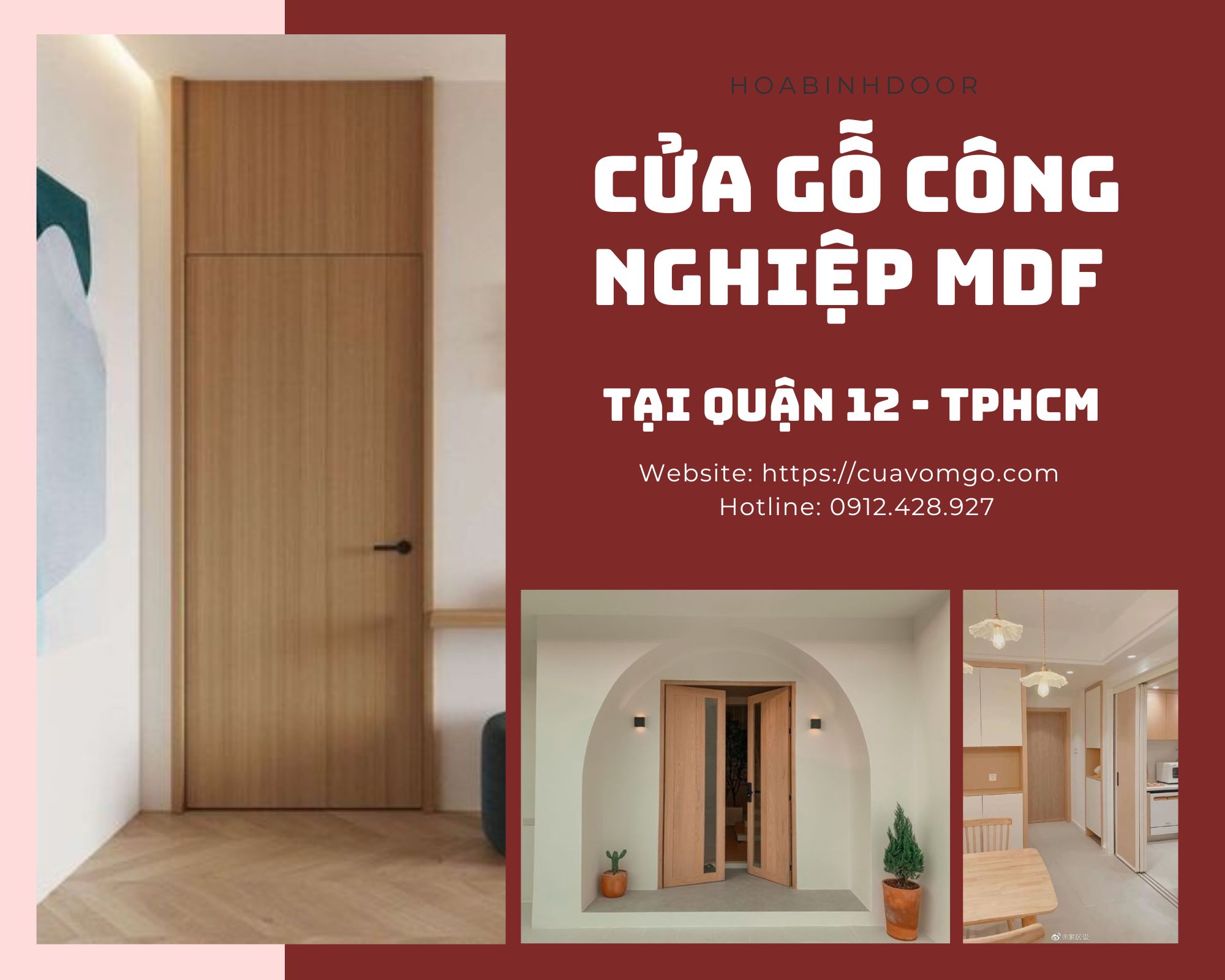 Cửa gỗ công nghiệp MDF tại Quận 12  cửa gỗ cao cấp