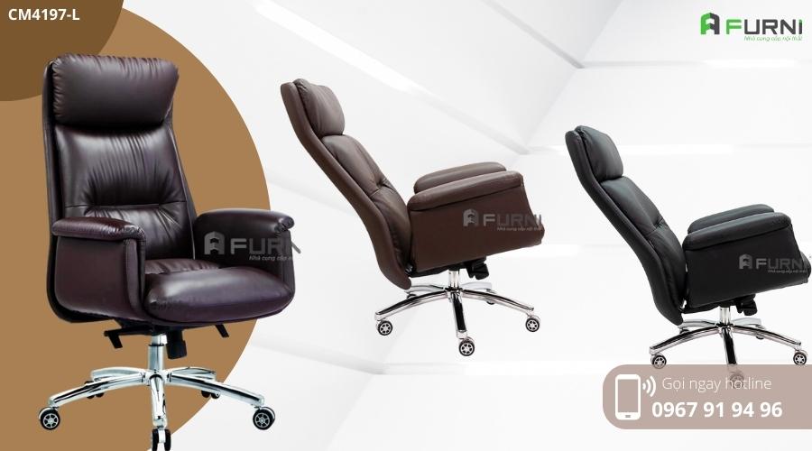 Ghế Giám Đốc Da Thật Lưng Cao Hiện Đại Nhập Khẩu HCM